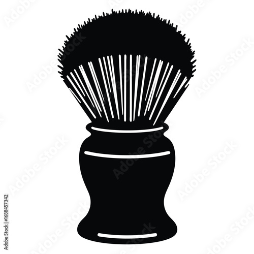 Black silhouette of a shaving brush grooming barber 2