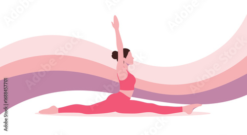 Wellness And Flexibility Depicted Through Yoga Pose With Artistic Color Palette