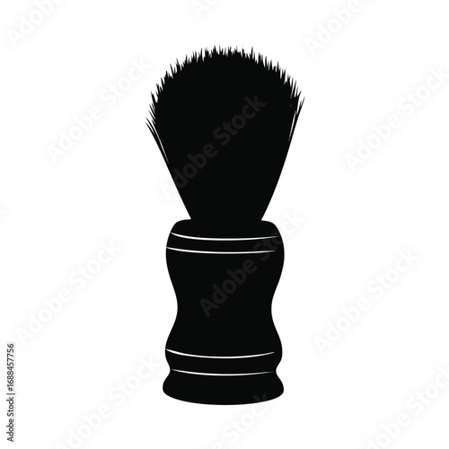 Black silhouette of a shaving brush white background 1