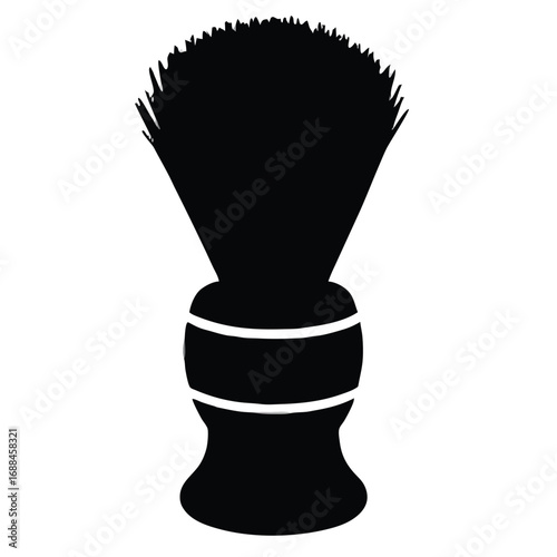 Black silhouette of a shaving brush white background 2