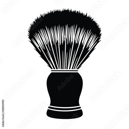 Black silhouette of a shaving brush with white bristles