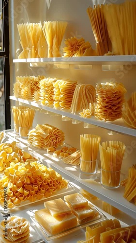 selective focus assorted pasta varieties close-up