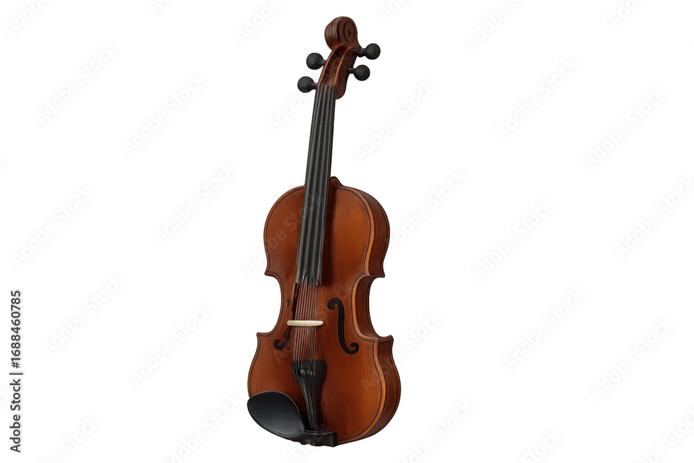 Obraz premium Wooden violin with transparent background exhibiting craftsmanship