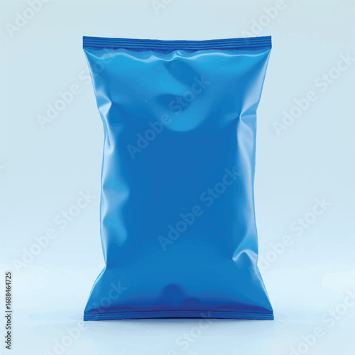 3D Chips, snacks packing bag mockups, Mockup Blank Foil Food Stand Up Pouch Snack Sachet Bag Packaging. Illustration Isolated On White Background.Potato chips packaging design Reaalistic 3d icon