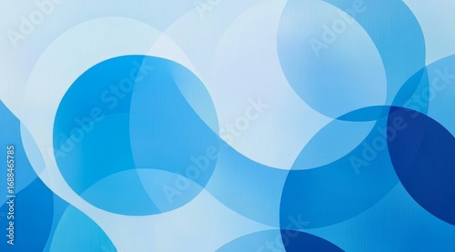 Abstract Blue Circles Overlapping in a Gradient Background