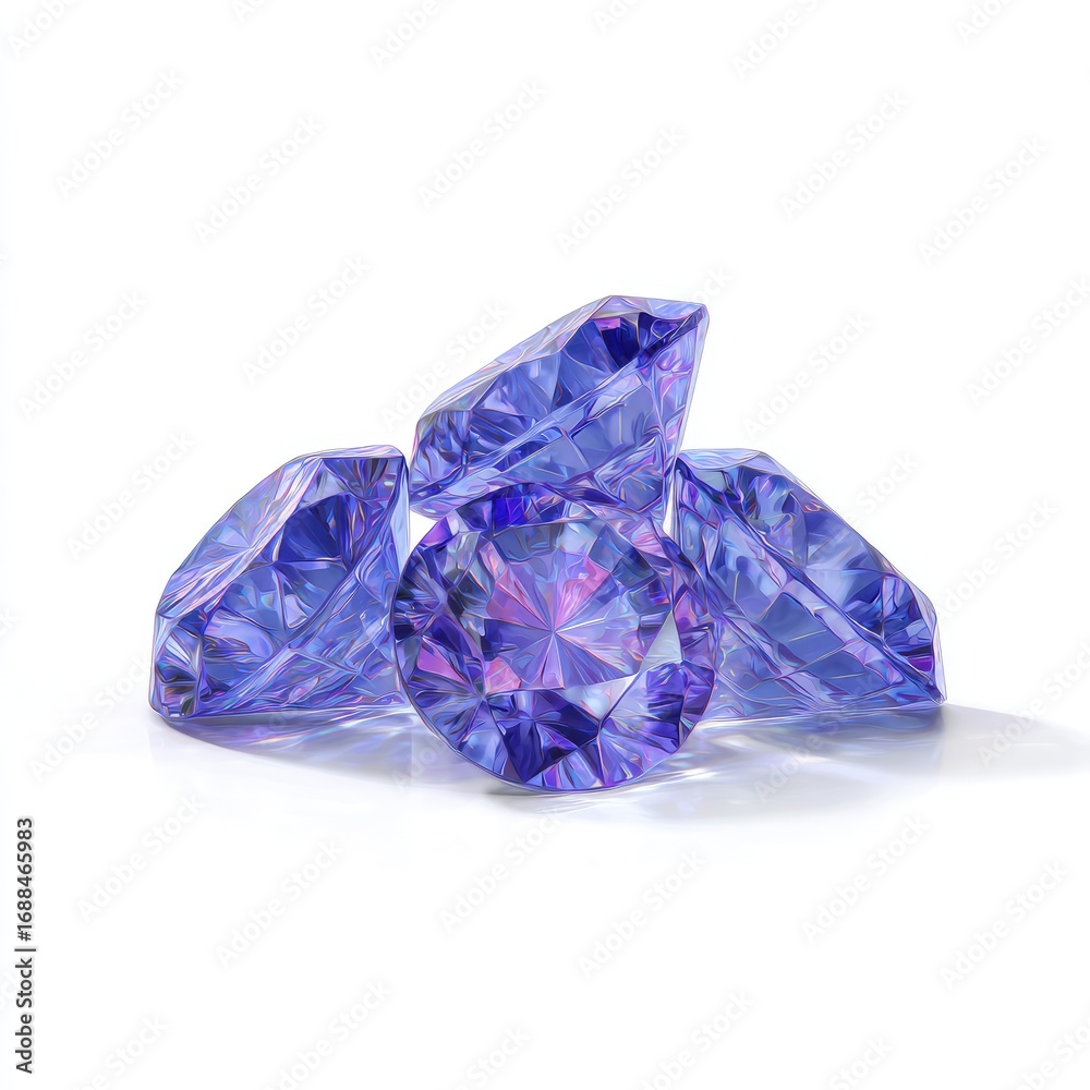 Fototapeta premium Brilliant, purple-blue gemstones cluster