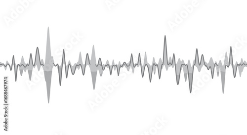Dynamic soundwave pattern in minimalist grey tones