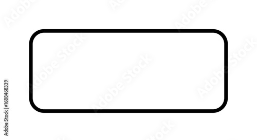 Minimalist black and white rounded rectangle design on transparent background