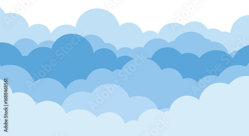 Layered blue cloud pattern with modern minimalist design