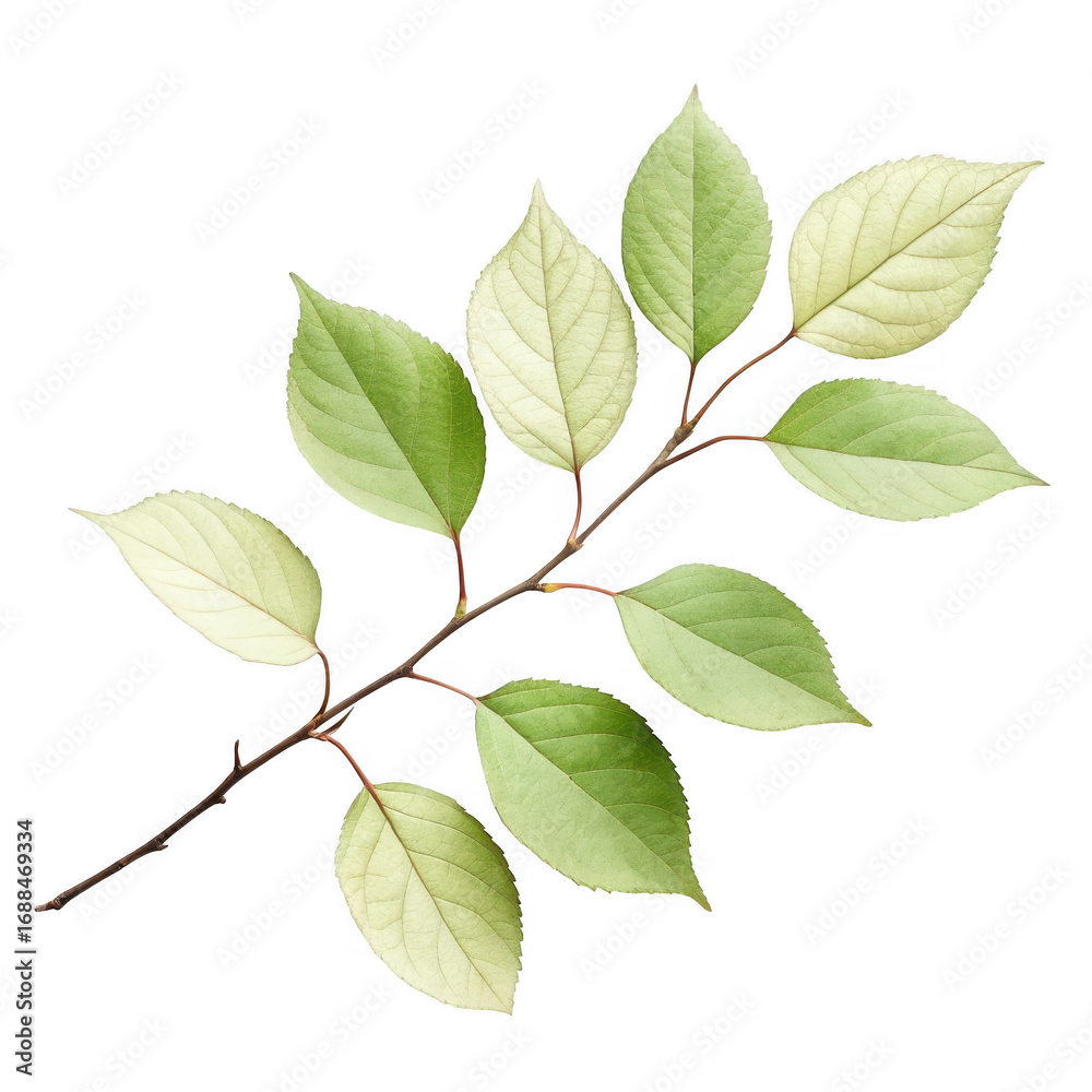 Naklejka premium Green leaf branch isolated on transparent background