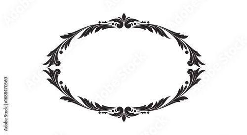 Elegant ornate frame with vintage floral motifs for invitations and decor