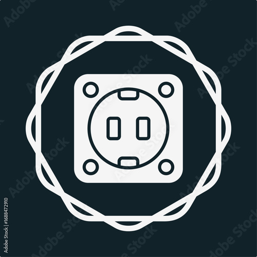 Outlet symbol trendy artwork useful vector Illustration circle design pretty colorful background