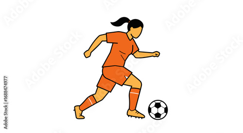 Female soccer player in action