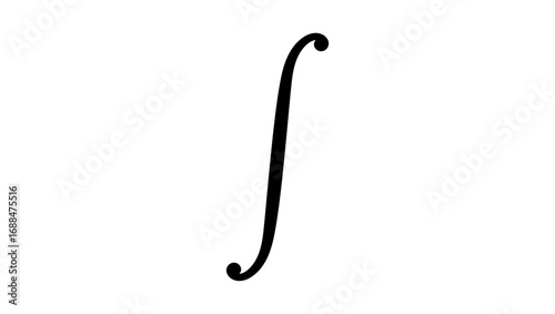 Integral Symbol, black isolated silhouette