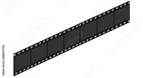 Classic film strip icon in isometric style