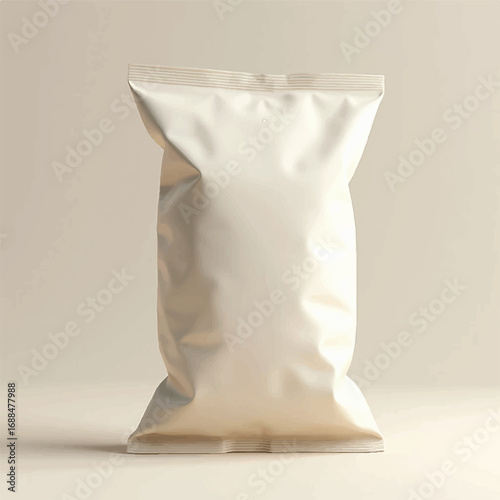 3D Chips, snacks packing bag mockups, Mockup Blank Foil Food Stand Up Pouch Snack Sachet Bag Packaging. Illustration Isolated On White Background.Potato chips packaging design Reaalistic 3d icon