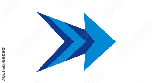 Blue gradient arrows indicating forward direction in a minimalist design