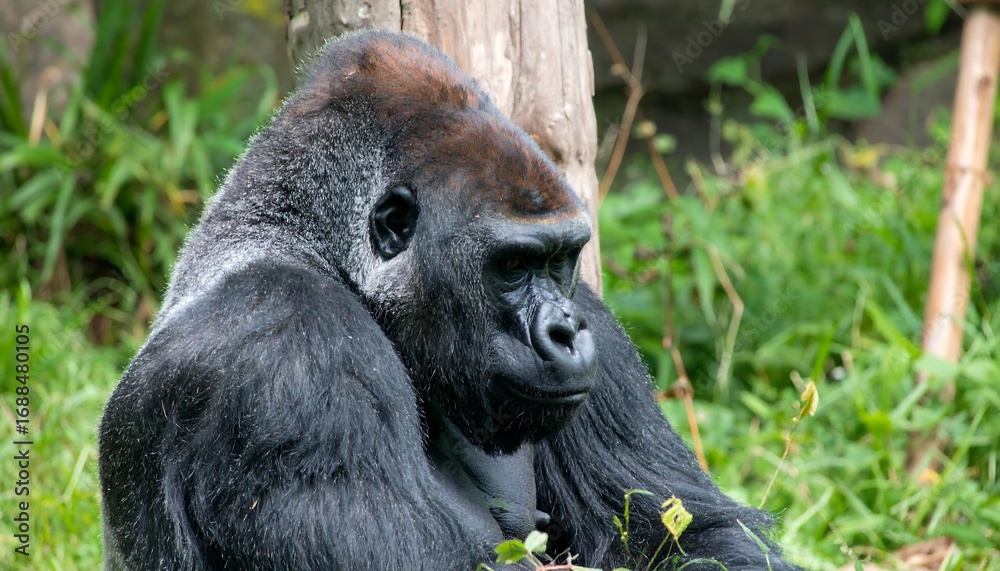 Obraz premium Gorilla in a natural setting