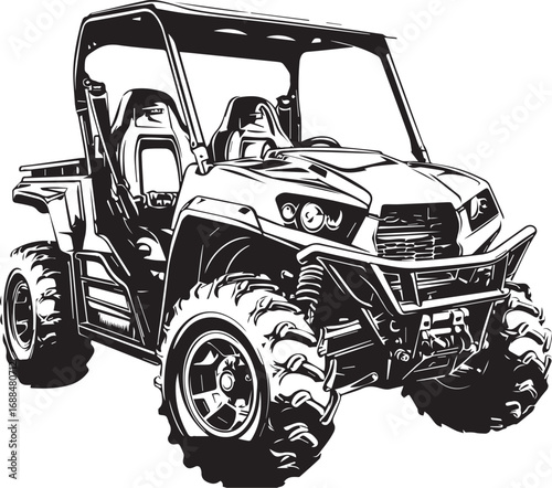 Off-Road Vehicle: A detailed illustration of a rugged off-road vehicle, designed for adventure and exploration in challenging terrains.