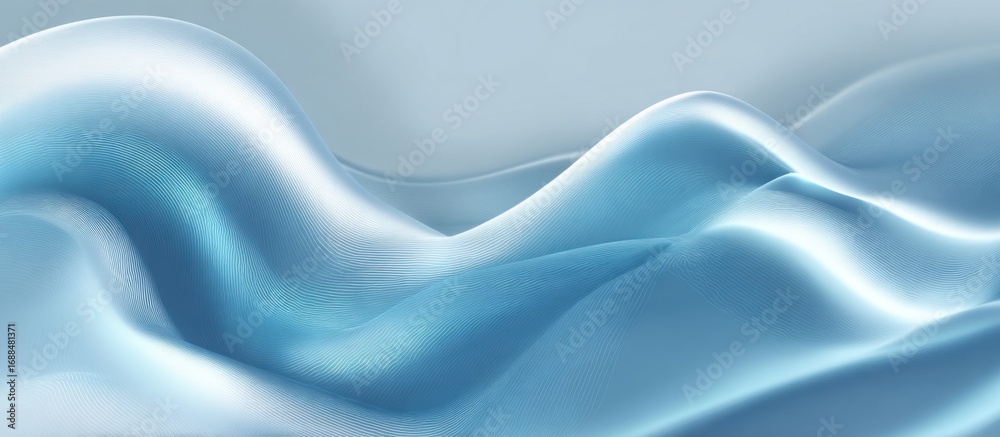 Obraz premium Abstract wavy, light blue, smooth, flowing form