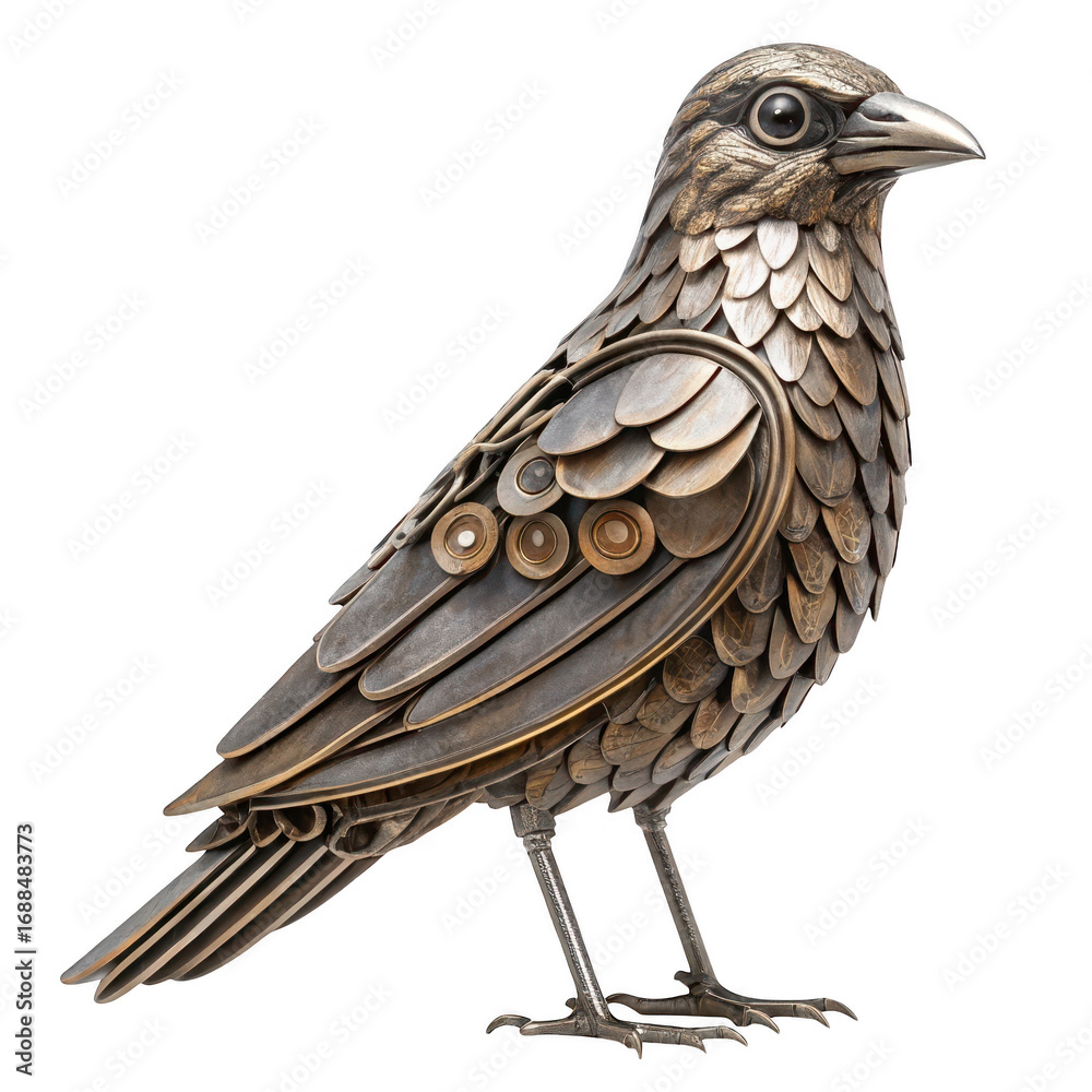 Fototapeta premium Ornate bird artwork isolated on transparent background