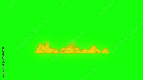 Ground fire scattered isolated on Background. Close up big fire flames on Background VFX Video element,4K Video element for visual effects.