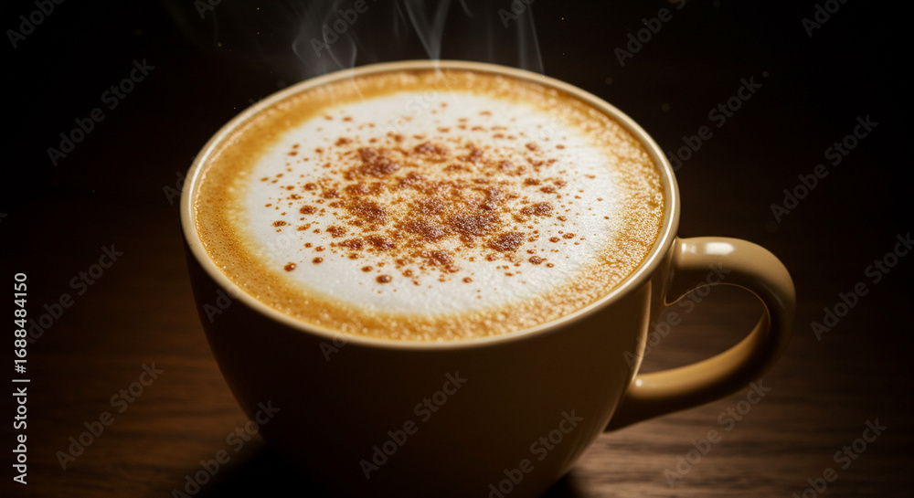 Obraz premium Cup of pumpkin spice latte with cinnamon