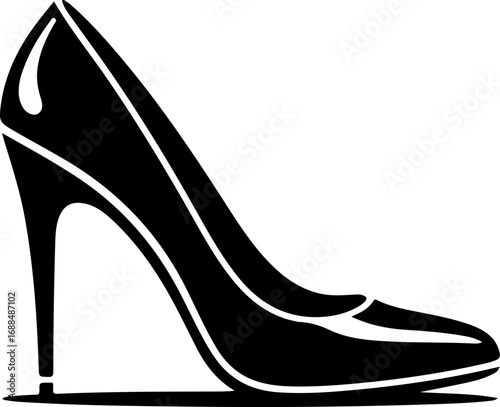 high heel shoe silhouette vector illustration