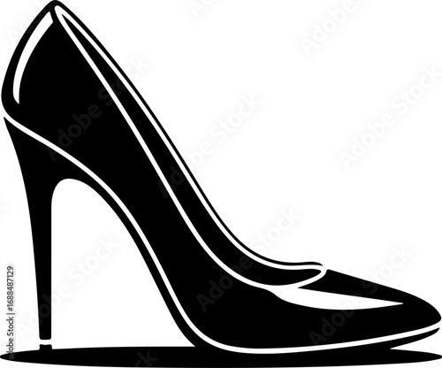 high heel shoe silhouette vector illustration