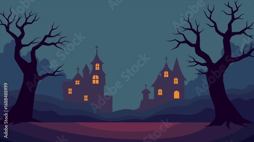 halloween night landscape