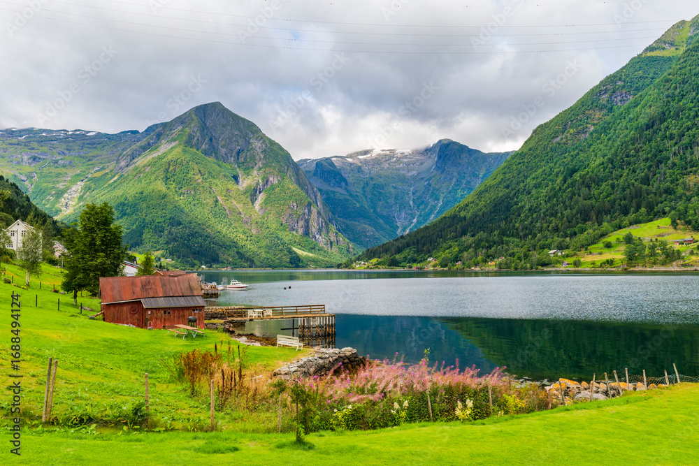 Fototapeta premium Beautiful landscape of the Sognefjord in Balestrand, Norway