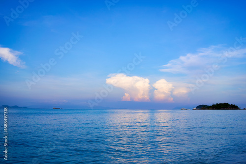 Blue and sunset skyline at lipe island thailand.