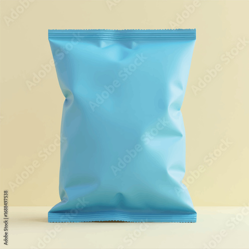 3D Chips, snacks packing bag mockups, Mockup Blank Foil Food Stand Up Pouch Snack Sachet Bag Packaging. Illustration Isolated On White Background.Potato chips packaging design Reaalistic 3d icon