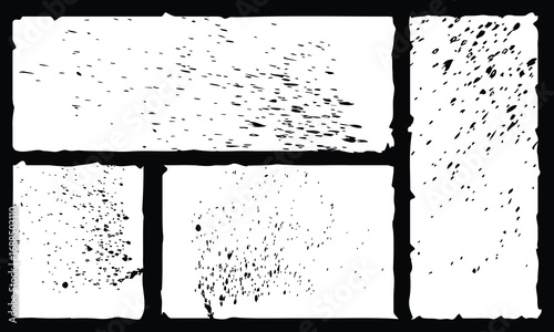 Set of rectangular grunge brush stroke, text box frame rough grunge square paint shape element. Hand drawn crayon grunge brush rectangle text border.