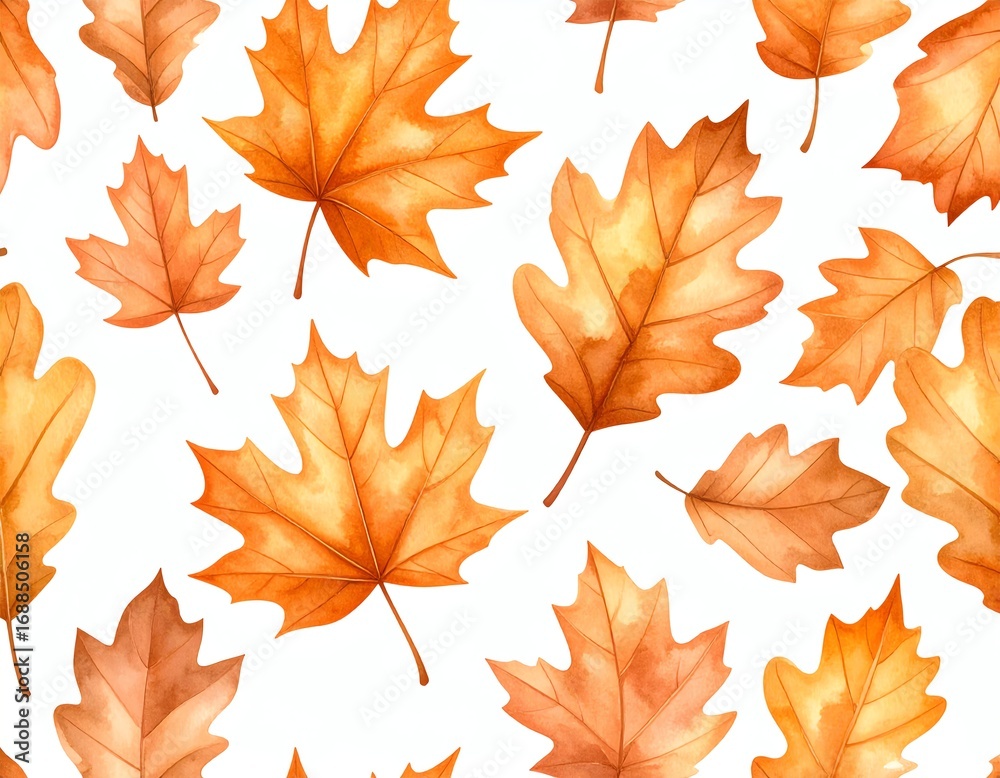 Fototapeta premium Colorful autumn leaves scattered on white background.