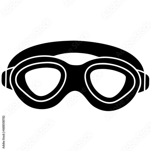 Minimalist black silhouette swimming goggles vector illustration for modern sports and commercial design,
Swimming goggles silhouette vector,
Minimal swim eyewear icon,
Clean black swimming goggles il
