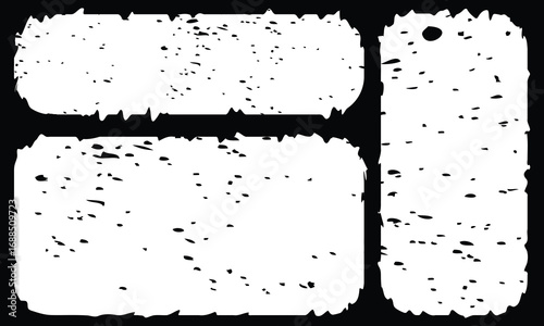 Set of rectangular grunge brush stroke, text box frame rough grunge square paint shape element. Hand drawn crayon grunge brush rectangle text border.