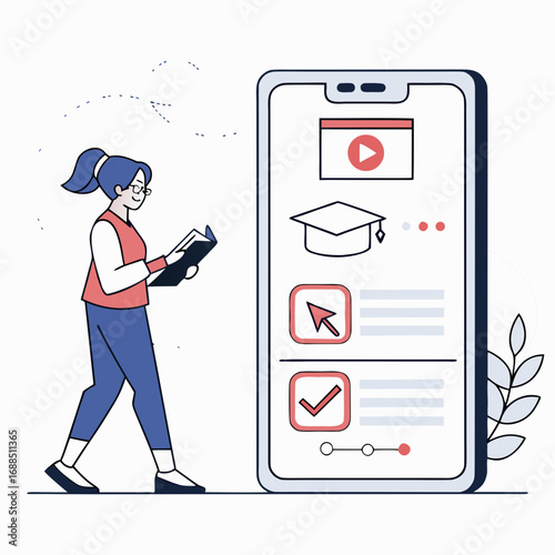 Online course app vector illustration