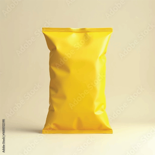 3D Chips, snacks packing bag mockups, Mockup Blank Foil Food Stand Up Pouch Snack Sachet Bag Packaging. Illustration Isolated On White Background.Potato chips packaging design Reaalistic 3d icon
