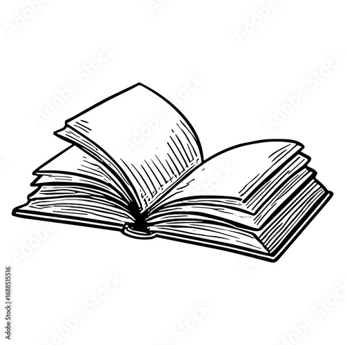 Open Book Slightly Curled