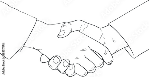 Close up of two hands shaking in agreement symbolizing partnership cooperation and trust