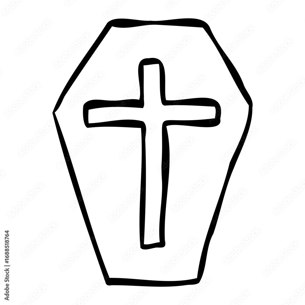 Obraz premium Coffin hand drawn icon