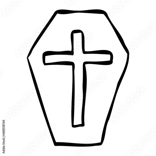 Coffin hand drawn icon