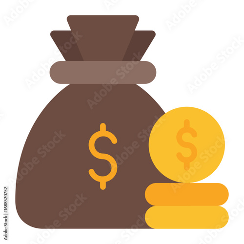 Funds icon. Investment symbol. Finance capital and savings collection. Flat Icon