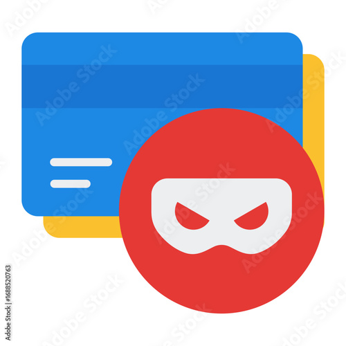 Fraud icon. Security breach symbol. Financial scam and money protection collection. Flat Icon