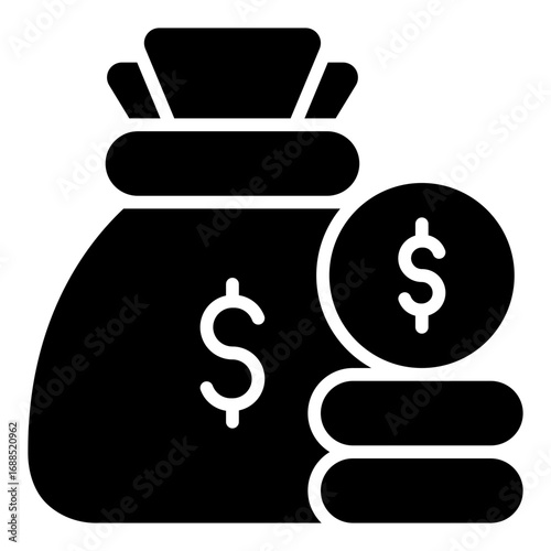 Funds icon. Investment symbol. Finance capital and savings collection. Glyph Icon