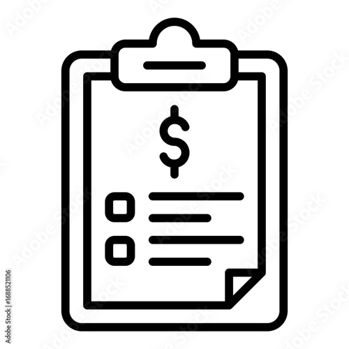 Budget planning icon. Financial management symbol. Expense control and money saving collection. Outline Icon