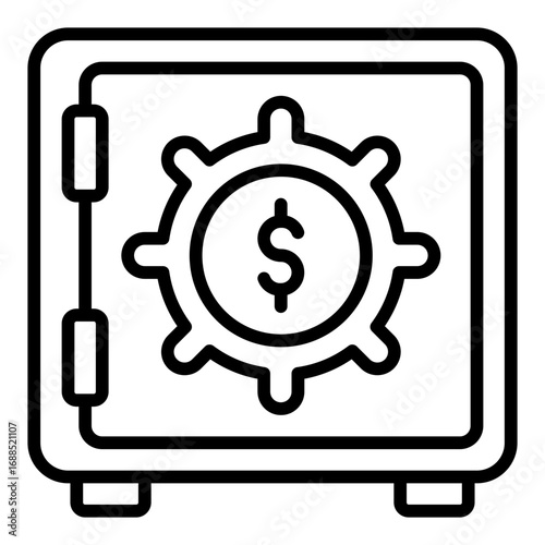 Cash reserve icon. Emergency fund symbol. Financial security and savings money collection. Outline Icon