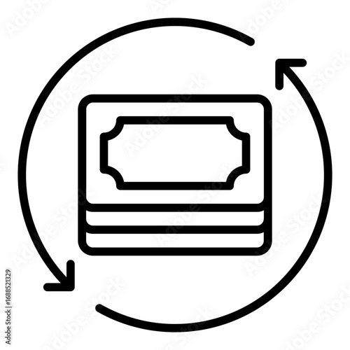 Recurring payment icon. Subscription symbol. Automated billing and regular expense collection. Outline Icon