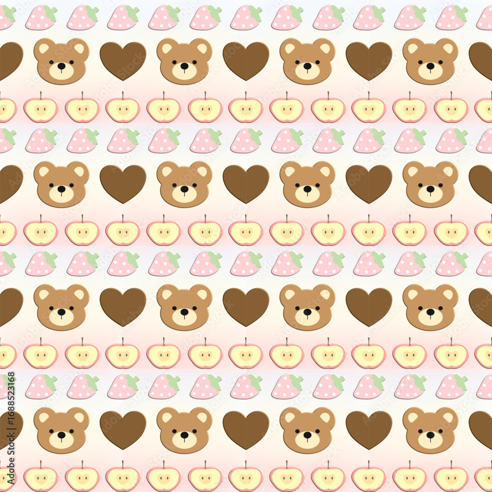Obraz premium seamless pattern with bear, fabric pattern, gift wrapping paper , pillowcase,blanket pattern